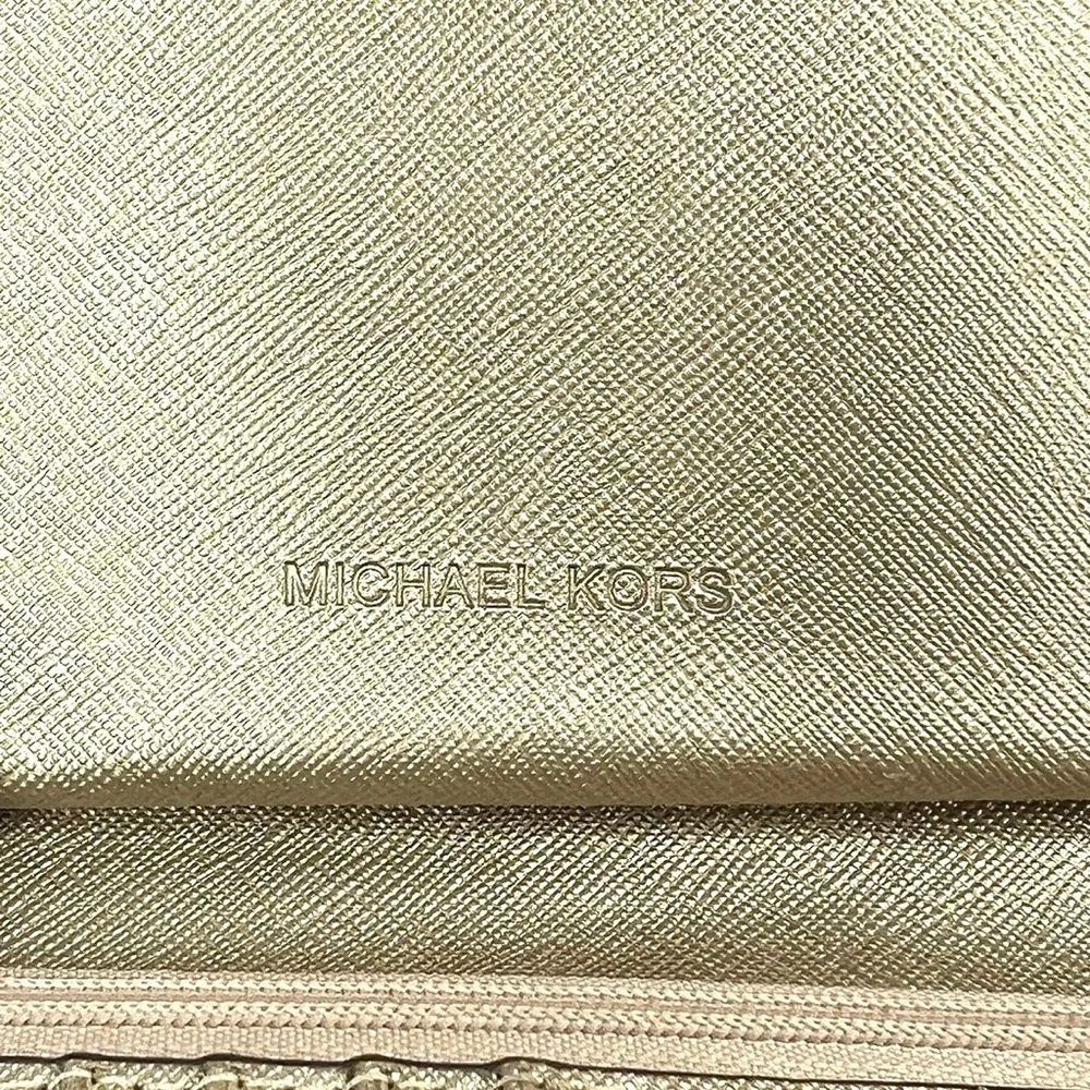 Michael Kors Jet Set Travel Glitter Pale Gold Phone Case  Wallet EUC